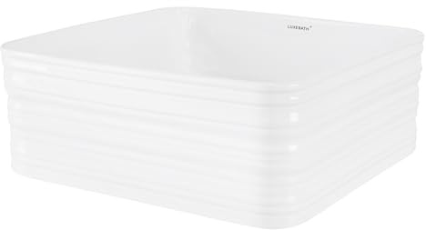 ML-Design Waschbecken aus Keramik Weiß glänzend 39x39x15 cm Quadratisch, Moderne Aufsatzwaschbecken, Design Waschtisch Aufsatz-Waschschale Waschplatz Handwaschbecken, für das Badezimmer und Gäste-WC