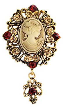 Retro-Brosche für Damen, Hochformat, Zirkonia-Kristall, baumelnder Charm, Vintage-Kamee-Anstecknadel, Anstecknadel, Blumenstrauß, Brosche, Zubehör, Schmuck