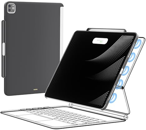 Mytrix Funda de 12,9 pulgadas para Magic Keyboard & Smart Keyboard Folio (teclado no incluido), funda magnética delgada con soporte para lápiz para iPad Pro 2018-2022 de 12,9 pulgadas, 3rd-6th