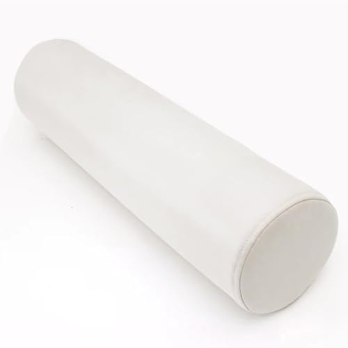 Waigg Kii Almohada redonda para cama larga, impermeable, cojín cilíndrico para reposabrazos de sofá, almohada redonda para sofá, cama, soporte lumbar (10 x 120 cm, blanco)