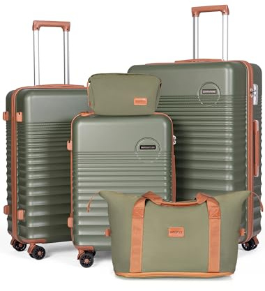 CONCEPTEN Luggage Sets 5 Piece, ABS+PC Hardshell Suitcases with Wheels