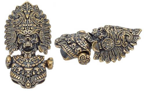 DELORIGIN Style Tibétain Perles et Breloques en Forme Chef de Tribu, Perle Barbe Beard Bead Accessoires EDC Charms pour Fermeture Éclair Porte Clés Bijoux Bracelet Collier Artisanat