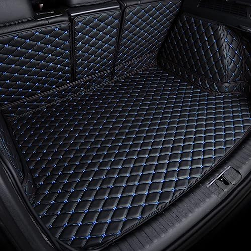 DEBAO Auto Kofferraum Schutzmatte für Tesla Model S 2014-2023, Antirutsch wasserdichte Voll Umgeben Rear Kofferraum Schutzmatte Zubehör,Black-Blue