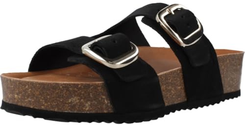 Geox - D BRIONIA H A, Sandalia Plana Mujer, Black,