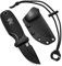 ODENWOLF W-MINI Neck Knife Messer aus starkem D2 Stahl - Kleines EDC Messer Feststehend mit durchdachtem Holster und Feuerstahl - Outdoor Messer Klein und Handlich - Feststehendes Messer Halskette