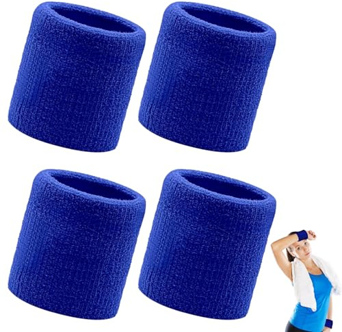 4 muñequeras absorbentes para el sudor, muñecas, muñecas, muñecas, muñequeras de sudor, muñequeras absorbentes para el sudor, para fútbol, baloncesto y tenis
