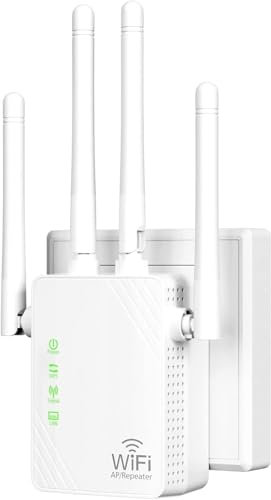 WLAN-Extender-Signalverstärker für bis zu 5000 sq.ft und 55 Geräte, Verstärker mit großer Reichweite und Ethernet-Anschluss, Zugangspunkt, 1-Tasten-Einrichtung, Alexa-kompatibel