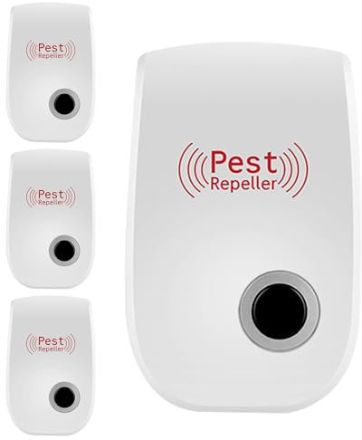 Okaywork ultrason souris - lot de 4, protection contre les insectes, les moustiques en intérieur, répulsif pour souris, répulsif électrique à ultrasons contre les moustiques, les cafards, les souris.