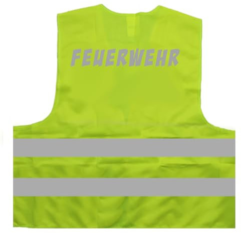 Feuerwehr Warnweste BZW. Signalweste mit reflektierendem Aufdruck - Größe XXL / 3XL, gelb