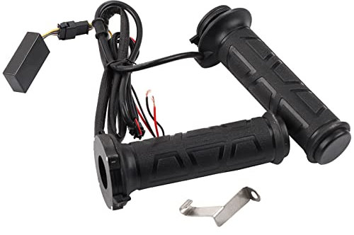 Tissting Manopole riscaldate moto, Termostato intelligente 12V manopole elettriche per manubri da 22 mm con calore regolabile Manopole sinistra e destra universali per corse in moto