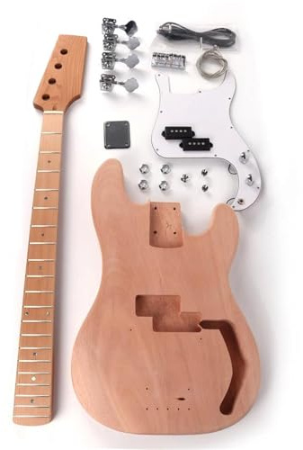 rsatzteile für Gitarrenkorpus Geröstetes Ahorn-Palisander-Griffbrett DIY-Bausatz Für E-Bass Mit 20 Bünden