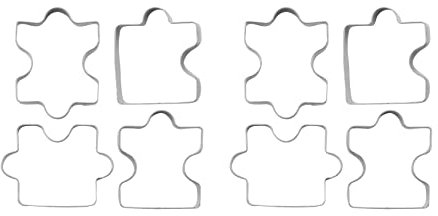 GREOHNMPAW Stainless Steel Fondant Biscuit Cookie Cutter Cake Pastry Cookie Cutter Puzzle Mold 8 Pcs
