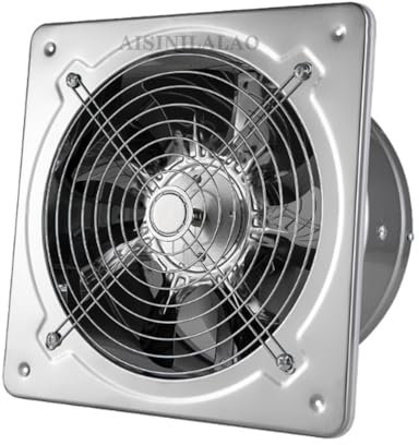 AISINILALAO Ventilateur Industriel en Acier Inoxydable, 80W High Airflow Low Bruit Bruit 8 Pouces Ventilation D'échappement Ventilation du Ventilateur D'extracteur pour Cuisine, sous-Sols, Garage