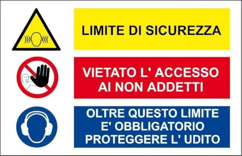 M-ITALY CARTELLO SEGNALETICO - CARTELLO CANTIERE - Adesivo Extra Resistente, Pannello in Forex, Pannello In Alluminio (Alluminio, 20x31 cm)