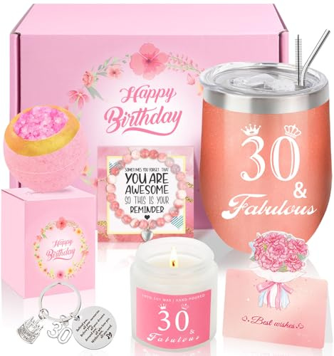 WITCOLOR 30. Geburtstagsgeschenke für Frauen, Geschenkbox-Idee zum 30. Geburtstag für beste Freundinnen, Mutter, Ehefrau, Tochter, Schwester, Freundin, Kollegin, beste Freundin
