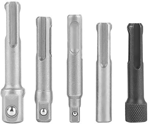 Grcfumo 3PC SDS Plus Steel Socket Adapter, 2PC SDS Socket Hexagonal Extension Electric Tool Accessories, Electric Tool Accessories for Drilling Machine, Lathe, Milling Machine