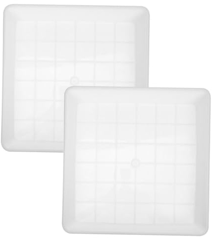 ROMISBABA Sottovaso per Piante Quadrato in Plastica 30 Cm, Set 2 Pezzi, Vassoio di Drenaggio Resistente alle Intemperie per Balcone e Giardino, Adatto per Succulente e Bonsai