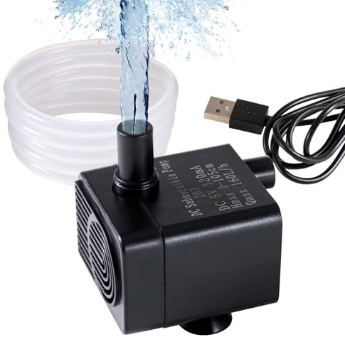 Automatic small sewage pump with water sensor, 3 feet high lift and 100 GPH, mini condensate pump, mini automatic water pump, suitable for pet water fountains, dehumidifiers, auto on/off (Black)