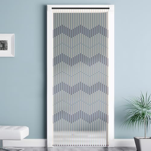 Dekltus Türvorhang Insektenschutz & Bambusvorhang 90x220 cm - 31 Stränge Türvorhang Bambus, Fliegenvorhang - Fadenvorhang, Perlenvorhang für Veranda, Terrassentür, Zimmereingang