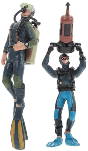 TOYANDONA 2 Stück Taucherfigur aus PVC Unterwasserforscher Dekoration für Kinder Realistische Figur für Szenenlayout und Spielspaß