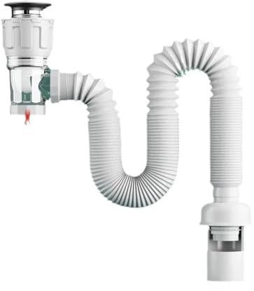Ensemble de tuyau de vidange anti-odeurs à clapet for lavabo, filtre désodorisant rétractable, descente de gouttière flexible, anti-obstruction for salle de bain(A)