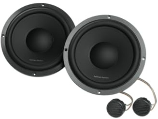 Harman Kardon Flow 601CFS Kit Componentes 2 Vías 6.5 in / 16.5 cm Auto | 120W RMS / 360W pico, perfil bajo para montaje superficial, conos DCC Plus One, kit componentes de 2 vías para coche