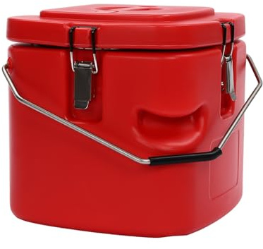 JAYEUW Contenitore termico in acciaio inox, 9,5 l, con maniglie, coperchio, chiusura a tensione, mantiene le bevande, tempo di isolamento per campeggio, pesca e picnic all'aperto