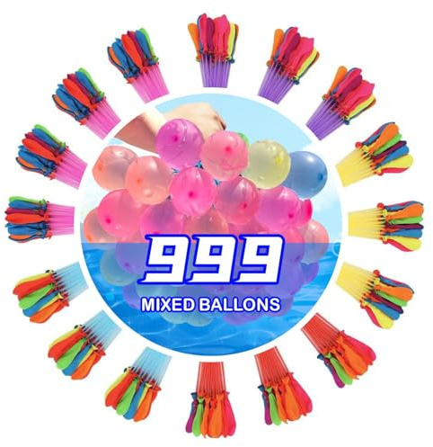 999 st vattenballonger, snabbfyllande vattenboll, självtätande vattenleksaker för barn, vattenballonger (666)