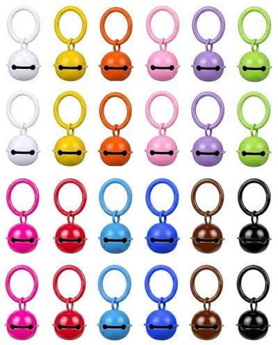 MenYiYDS 24 Pezzi Campanellini Extra Rumorosi per Cani e Gatti, Campanello Extra Forte per Collare, Campana Pendente Colorata