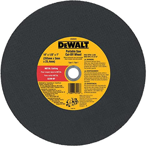 DEWALT DW8021 14 x 1/8 x 20mm Metal Portable Saw Cut-Off Wheel