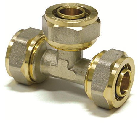 Pipetec Schraubfitting T Stück 20x2 mm für Mehrschicht-Verbundrohr, DVGW, UBA-konform, bis max.100°C