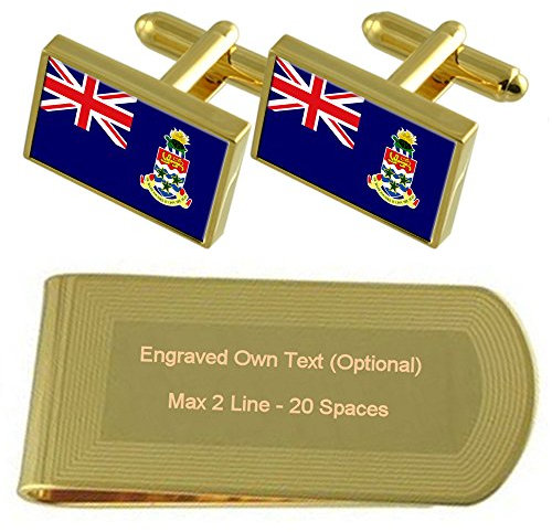 Select Gifts Zypern Flagge Gold-Manschettenknöpfe Geldscheinklammer Gravur Geschenkset