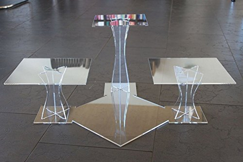 Manschin-Laserdesign Tortenständer Tortenetagere Acryl Etagere Hochzeit 3 Etagen Acrylglas 20x20 25x25 30x30cm