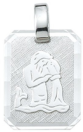 Stjärntecken hänge vattumannen i 925 äkta silver, Sterlingsilver, Ingen ädelsten