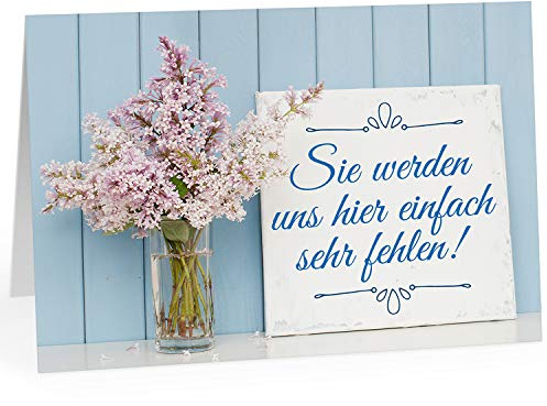 XXL Abschiedskarte (A4) | SIE werden uns hier einfach sehr fehlen | mit Umschlag | edle und hochwertige Klappkarte | Zum Abschied | Große Karte für Kollegen, Pension, Rente | Maxi Karte | Überformat