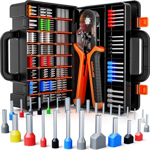 SOMELINE Hexagonal Crimp Tool Kit, 28 Types Ferrules, 0.25-10mm² Hexagonal Ferrule Pliers, Crimping Pliers, Ferrule Crimping Tool, Wire Crimping Tool