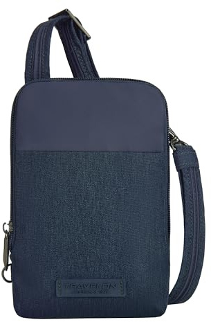 Travelon Unisex anti-stöld metro stadium mini crossbody crossbody-väska, en storlek, Marinblå ljung, En storlek