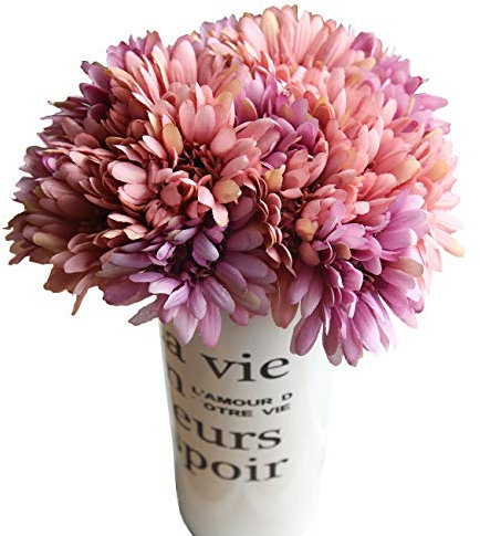 cn-Knight Künstliche Blume,3 Bündel 28cm Seidenblumenstrauß für Braut,Brautjungfer,Corsage,Boutonniere,Heimdekoration, Büro,Party,Dunkelrosa und Violett
