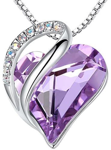 Leafael Mors dag Halsband Dam Infinity Love Hjärta med Födelsestens Kristaller Allergivänliga Smycken Silver med Presentask