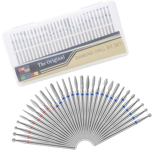 Diamant Nagelbohrer Set, Diamant Bits für Nagelfräser, 30 Teile/satz Diamant Bohrer Nagel Bit Nagelhaut Abgestorbene Haut Sauber Maniküre Werkzeuge Set Geeignet für Maniküre und Pediküre