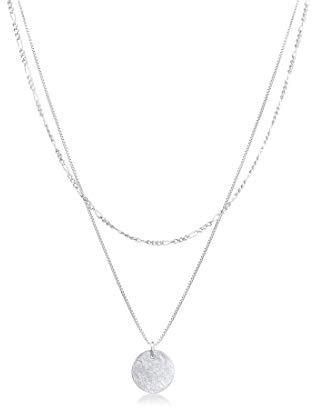 Elli Halskette Damen Layer Plättchen Anhänger Boho 925 Silber