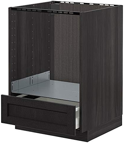 METOD/MAXIMERA Unterschrank für Backofen mit Schublade 60x61,8x88cm schwarz/Lerhyttan schwarz gebeizt