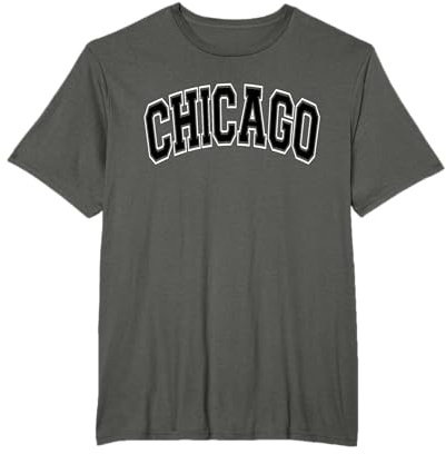 Chicago Arched Black Text Maglietta