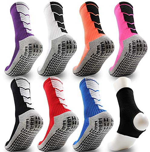 Dee Plus Chaussettes Antidérapantes de Sport, Chaussettes de Football antidérapantes, Epaisse, Respirant Athlétisme Chaussettes pour Football Handball Ski Rugby Basketball Hockey Femme Homme
