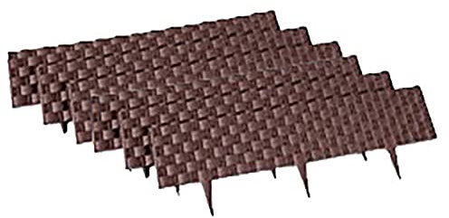 Easylife Lawn Edging Border with Rattan Effect, Pack of 6 Lawn Edging for Garden, Border Edging for Flower Beds and Pathways L60cm x H22cm - Fully Guaranteed | L60xH22xW0.7cm. | Pack of 6