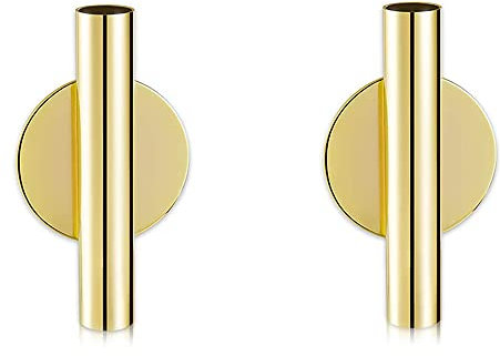CENPEK 2 Pack Wall Vases Tube Metal Vases, Modern Drying Plant Stand Wall Decor for Porch Home Office
