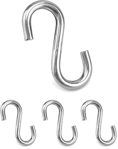 QWORK 4 Pièces Gancio a S in acciaio inossidabile 304, Ganci s, Carico 100 kg