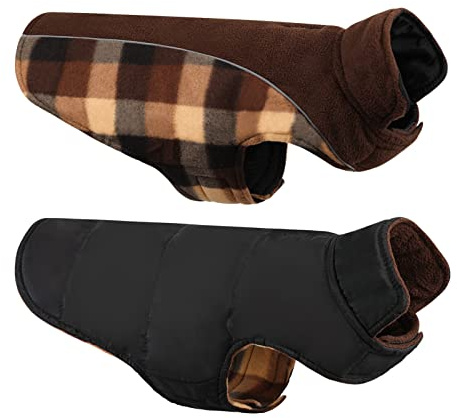 CITÉTOILE Warme Hundemantel Winter mit Bauchschutz Braun XXL | Wendbare Hundejacke mit Geschirrloch, Winterhundekleidung für kleine mittlere Große Hunde, Ideal für Spaziergänge & Wandern
