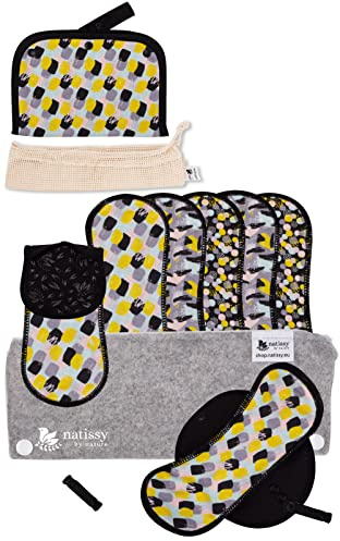 Natissy Bio-Baumwolle Slipeinlagen für Frauen, Waschbar, Weich, Atmungsaktiv, Hautfreundlich und Wiederverwendbar - 7er-Set Größe M - Made in EU