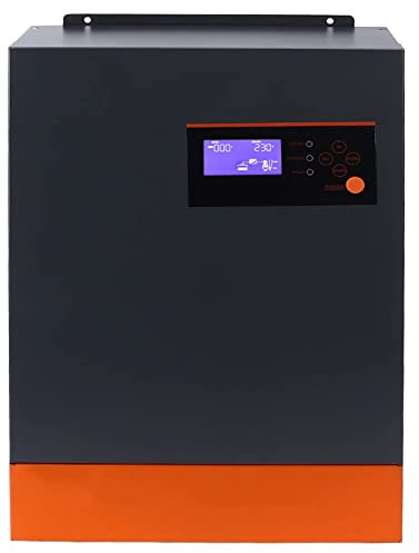 XDLYWUZIQ Hybrid Solar Wechselrichter, LCD-Einstellung 3-Phasen 5500W Reiner Sinus, MPPT-Controller 80A All In One mit USB-Kabel für Haushaltsgeräte Für 48VDC Batterie